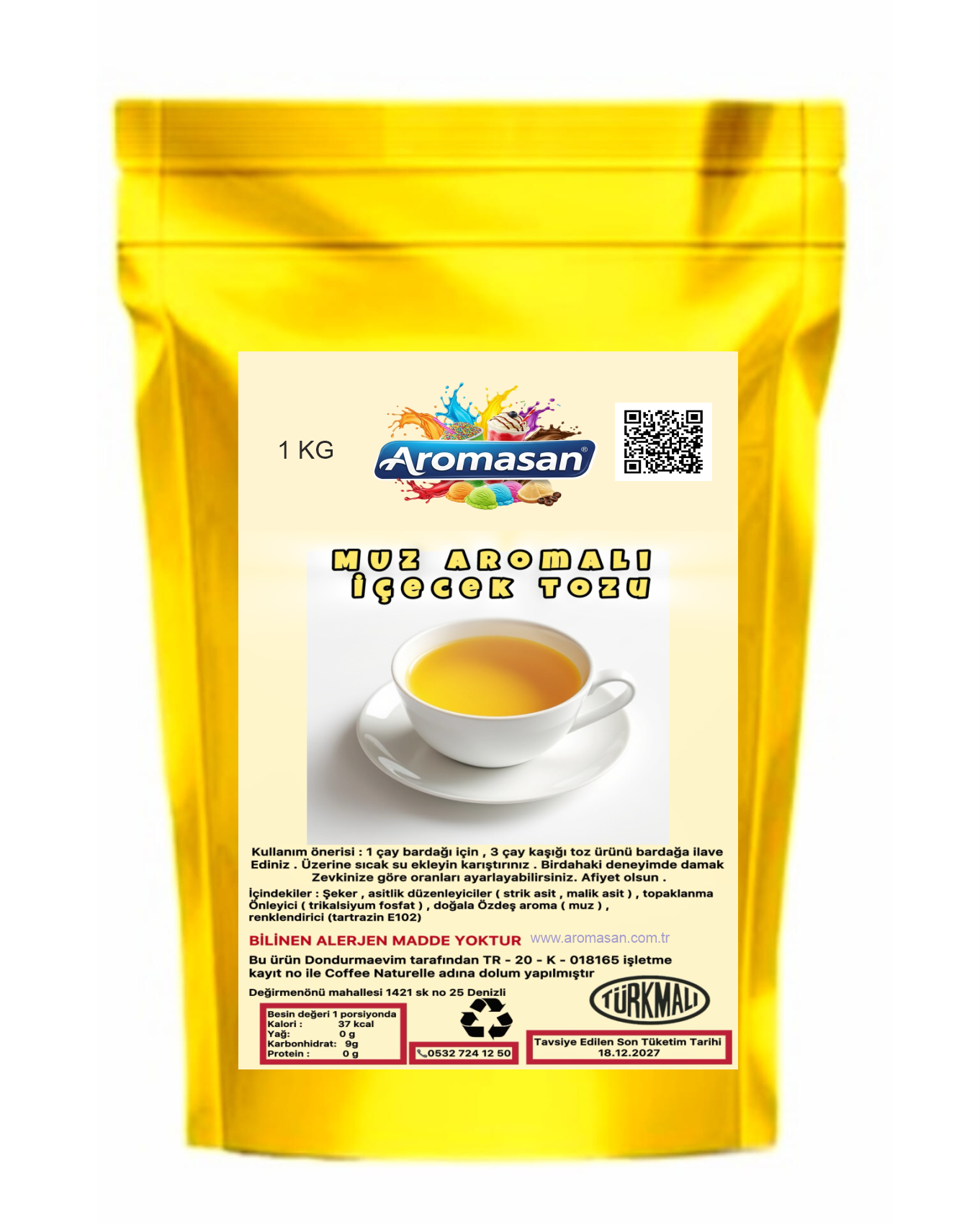 Aromasan Muz oralet 1 kg ürün görseli