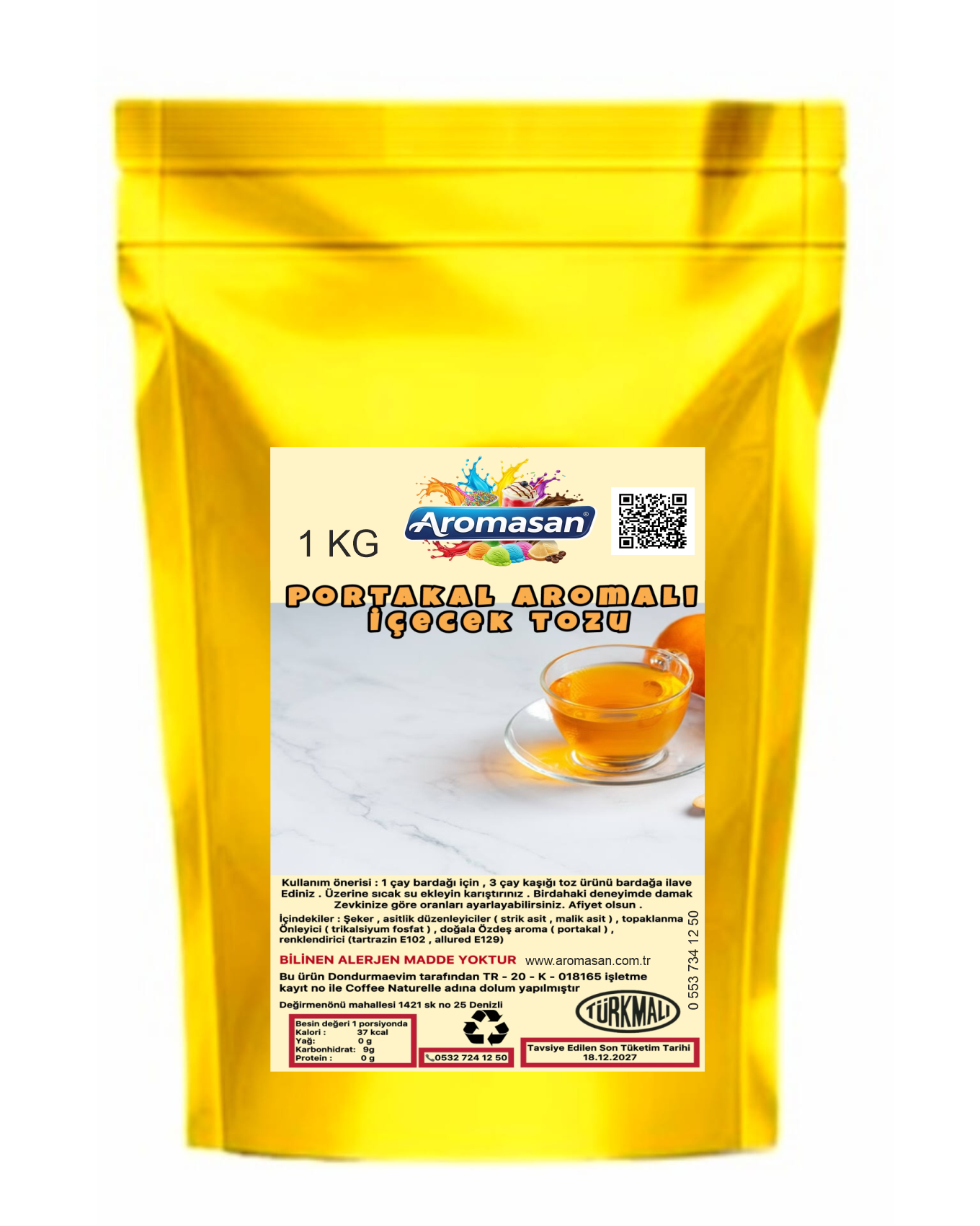 Portakal Aromalı İçeek Tozu 1 kg ürün görseli
