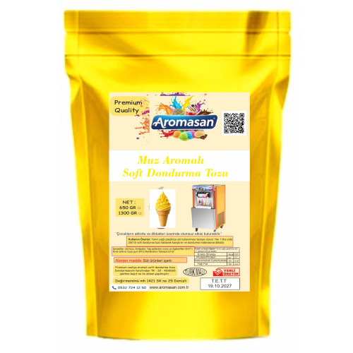 Muz Aromalı Soft Dondurma Tozu 1300 gr ürün görseli