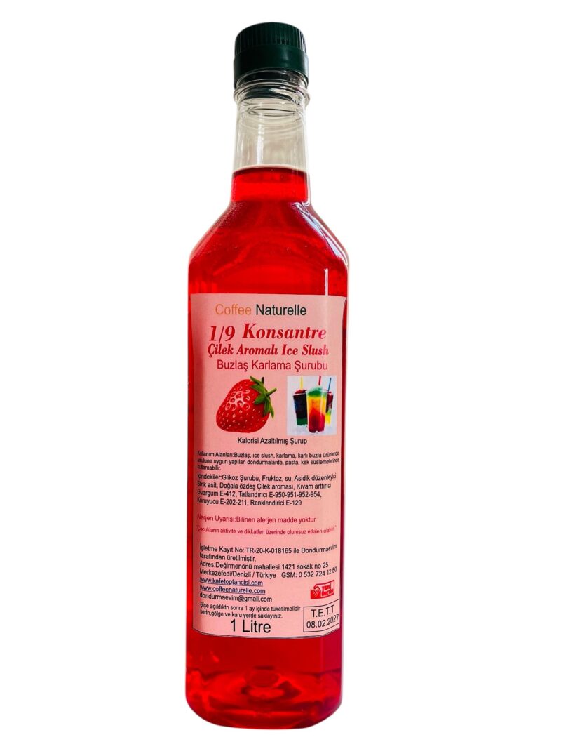 6×1 Litre Çilek Aromalı Konsantre Şurup – 1’e 9 Sulandır, Her Şişeden 10 Litre Buzlaş! – Coffee Naturelle ürün görseli