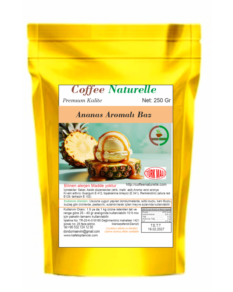 Ananas Dondurma Yapım Aroması – 250 Gr – Coffee Naturelle ürün görseli
