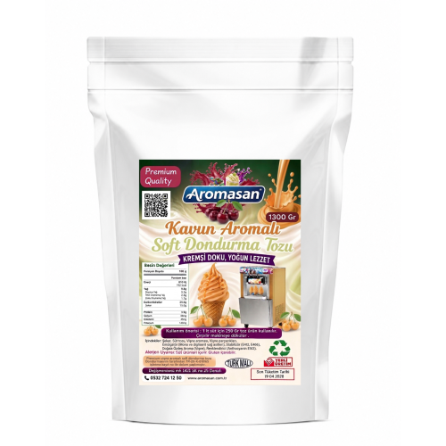 Kavun Aromalı Soft Dondurma Tozu 1300 gr lt süt ille karıştırılır ürün görseli